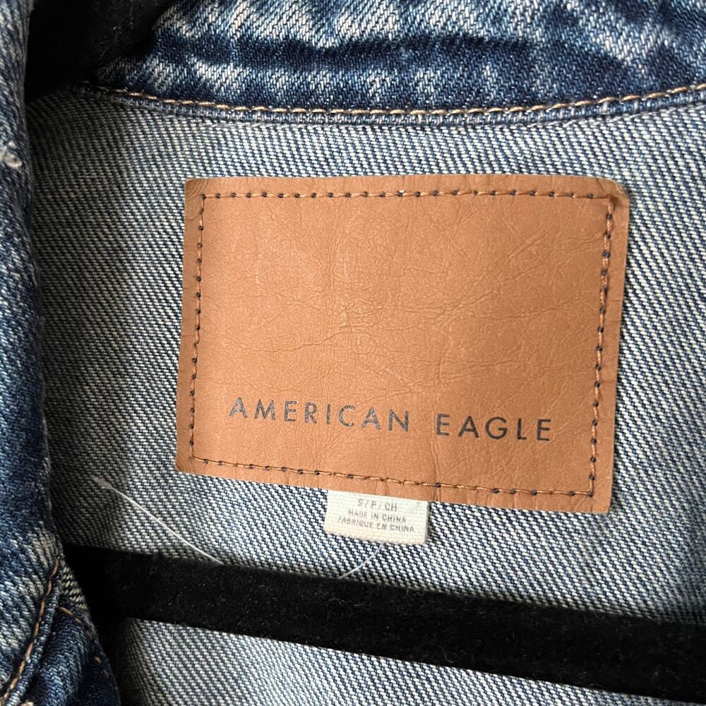American Eagle Mens Distressed Denim Jacket Mens Small Casual Streetwear - Picture 2 of 14